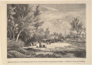 Paesaggio lungo le rive del fiume Oullins da Charles Francois Daubigny