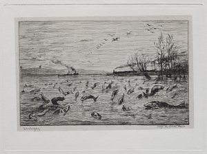 Il viaggio in barca: Gioia dei pesci alla partenza del mozzo da Charles Francois Daubigny