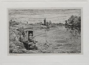 Il Viaggio in Barca: Il Mozzo che Pesca, 1861 da Charles Francois Daubigny