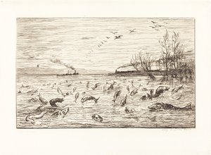 I pesci si rallegrano quando il mozzo se ne va da Charles Francois Daubigny