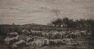 Il grande ovile da Charles Francois Daubigny