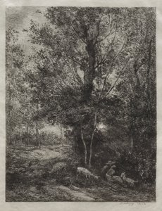 Il pastore e la pastorella da Charles Francois Daubigny