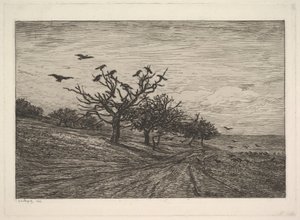 Albero pieno di corvi da Charles Francois Daubigny