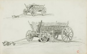Due schizzi di un carro di buoi da Charles Francois Daubigny