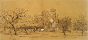 Veduta di un frutteto a Saint-Denis da Charles Francois Daubigny