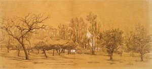 Veduta di un frutteto a Saint-Denis da Charles Francois Daubigny