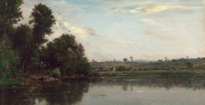Lavandaie al fiume Oise vicino a Valmondois da Charles Francois Daubigny
