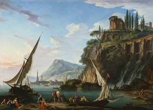Scena costiera con il Tempio di Sibilla, Tivoli