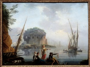 Marina. Dipinto di Charles François Grenier de la Croix detto Lacroix de Marseille da Charles Francois Lacroix de Marseille