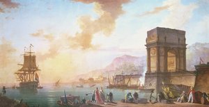 Mattina, un capriccio di un porto mediterraneo da Charles Francois Lacroix de Marseille