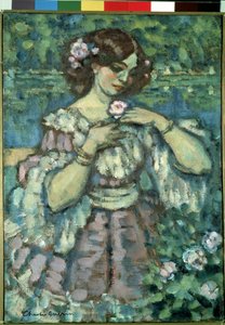 Ragazza con la rosa da Charles Francois Prosper Guerin