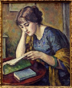 Lettura. Dipinto di Charles Guerin (1875-1939), olio su tela da Charles Guerin