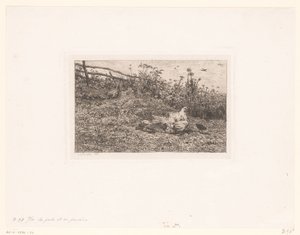 Gallina con pulcini da Charles François Daubigny (attributed to)