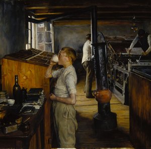 La tipografia del villaggio, Haarlem, Paesi Bassi da Charles Frederic Ulrich