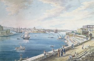 Il Grande Porto, La Valletta, Malta da Charles Frederick de Brocktorff