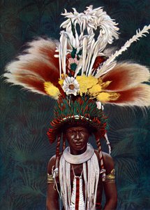 Un capo Roro vestito per una danza cerimoniale, Papua Nuova Guinea, 1920