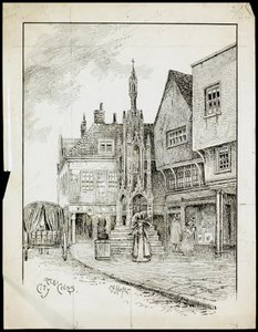 Vista da nord-ovest del Butter Cross, High Street, Winchester, Hampshire da Charles George Harper