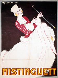 Mistinguett (1872-1956), poster illustrato, di Charles Gesmar (1900-1928), Francia, XX secolo