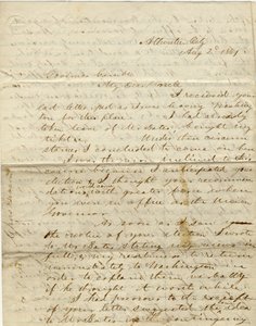 Lettera firmata C. Gibson [Charles Gibson], Atlantic City, al governatore Gamble [Hamilton R. Gamble], 2 agosto 1861 da Charles Gibson