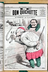 Copertina di "Le Don Quixote", numero 200, satirico a colori da Charles Gilbert Martin