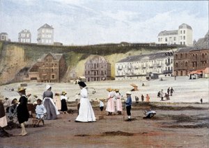 Sulla spiaggia. Incisione di Gillot, circa 1900