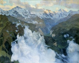 Nuvole nella valle di Lauterbrunnen da Charles Giron