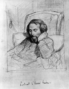 Heinrich Heine (1797-1856), scrittore tedesco. Disegno di Charles Gleyre
