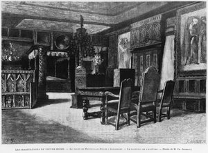 Case di Victor Hugo, il salotto a Hauteville House a Guernsey, la poltrona dell