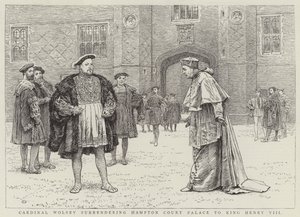Il cardinale Wolsey cede Hampton Court Palace a re Enrico VIII
