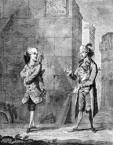 Un petit maître francese e il suo valletto, fine XVIII secolo