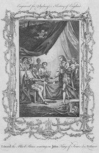 Edoardo il Principe Nero che attende Giovanni Re di Francia suo prigioniero da Charles Grignion