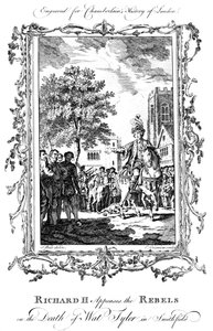 Re Riccardo II placa i ribelli alla morte di Wat Tyler, Smithfield da Charles Grignion