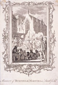 Scena di protestanti bruciati a Smithfield, XVI secolo, c. 1760 da Charles Grignion
