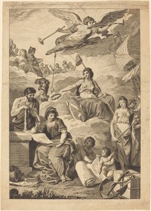 Britannia incorona la Storia da Charles Grignion, after Conrad Martin Metz