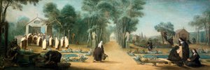 Le suore carmelitane nel giardino