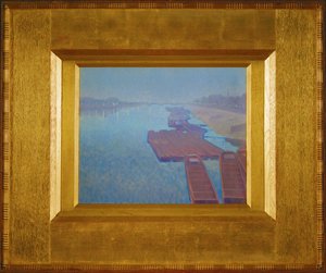 Fiume di notte (pittura su tela) da Charles Guilloux