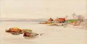 Scena costiera con cottage da Charles Gustav Louis Phillips