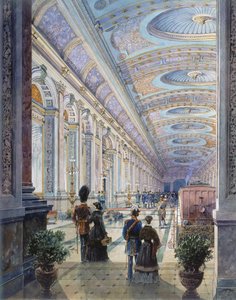 Interno elaborato della stazione, 1883 da Charles H. Driver