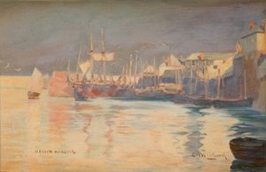 Porto di Newlyn, 1887 da Charles H Whitworth
