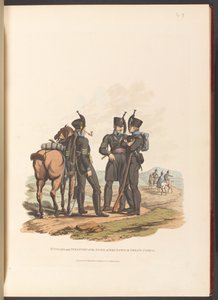 Ussari e Fanteria del Corpo del Duca di Brunswick Oels da Charles Hamilton (after) Smith
