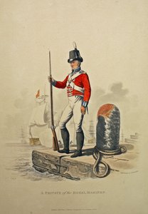Un Soldato dei Marines Reali, inciso da Joseph Constantine Stadler, pubblicato nel 1815 da Charles Hamilton Smith