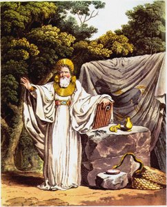 Arcidruido nel suo costume giudiziario completo da The Costume of the Original Inhabitants of the British da Charles Hamilton Smith