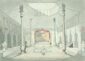 Interno di un bagno persiano a Kermanshah da Charles Hamilton Smith