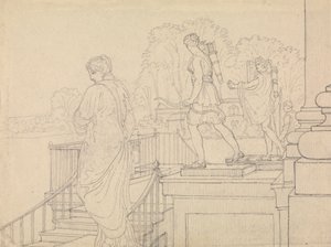 Portico con Statue, Easton Neston, Northants da Charles Hamilton Smith