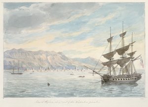 Ras el Kijma, porto principale dei pirati Wakabee, c. XIX secolo da Charles Hamilton Smith