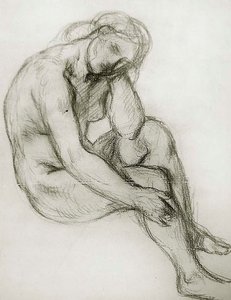 Studio di una donna nuda seduta