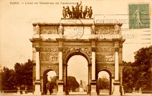 Cartolina/Arco di Trionfo del Carrousel/Parigi/Senna/Ile de France/Francia da Augustus Kollner