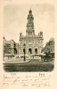 Cartolina/Chiesa della Santissima Trinità/Parigi/Senna/Ile de France/Francia da Augustus Kollner