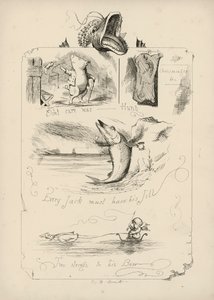 Pagina dai Proverbi con illustrazioni di Charles H Bennett da Charles Henry (after) Bennett