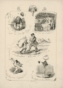 Pagina dai Proverbi con illustrazioni di Charles H Bennett da Charles Henry (after) Bennett